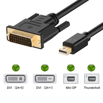 Новый кабель-адаптер Mini DisplayPort (Mini DP) к DVI Подходит для порта Thunderbolt