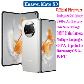 Новый мобильный телефон Huawei Mate X3 со сложенным Экраном HarmonyOS 3.1 Snapdragon 8 + Gen 1 Восьмиядерный 4800 мАч 66 Вт 50 Мп С тремя Задними Камерами NFC