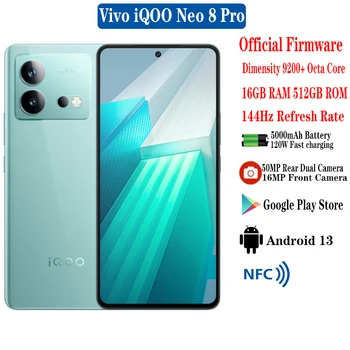 Оригинальный Новый Мобильный телефон Vivo iQOO Neo 8 Pro 5G Android 13 6,78 