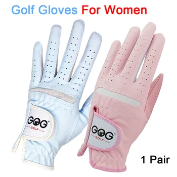 Перчатки для гольфа для женщин lady Girl Профессиональные 1 пара Розовых Синих 2 Цвета ткани спортивный мяч для игры в гольф Теннис Бейсбол Подарок 1 пара