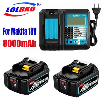 Подлинный С Зарядным устройством BL1860 Аккумуляторная Батарея 18V 8000mAh Литий-ионная для Makita 18v Аккумулятор 8Ah BL1850 BL1880 BL1860B LXT400