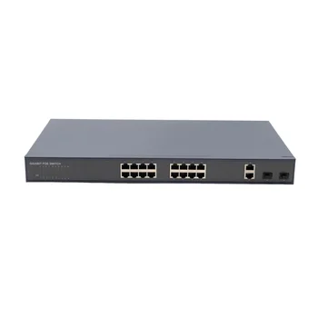 Полностью Гигабитный POE-коммутатор 16GE POE Для видеонаблюдения с 2*1.25g SFP + 2 Порта 10/100/1000 Мбит/с Ethernet RJ45 Неуправляемый Сетевой Коммутатор