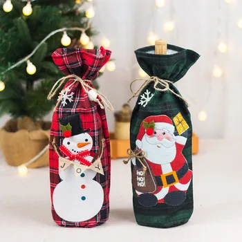 Рождественская крышка для бутылки вина, Рождественский декор для дома, Снеговик, Санта-Клаус, крышка для бутылки, Рождественский подарок, Новый год, Navidad 2023