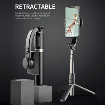 Ручной стабилизатор, совместимый с Bluetooth, подставка для селфи-палки из алюминиевого сплава, телескопическая для держателя телефона, записи видео