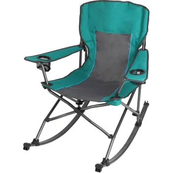 Складное комфортное походное кресло-качалка зеленого цвета вместимостью 300 фунтов, уличные пляжные стулья для взрослых с подстаканниками