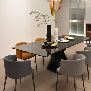 Современный минималистичный ресторан, Скандинавские обеденные стулья, Стол из кованого железа, Подлокотник для кабинета, Шезлонг для переговоров, мебель для дома WK