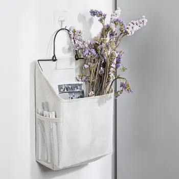 Стильная настенная корзина с железной рамой, подвесная сумка для хранения, Настенный шкаф, Подвесная сумка для хранения предметов домашнего обихода
