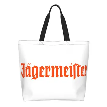 Сумки для продуктовых покупок с логотипом Jagermeister, женские милые холщовые сумки для покупок через плечо, сумки большой емкости