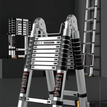 Телескопические лестницы из современного алюминиевого сплава для многофункциональных переносных бытовых стремянок, подъемников для мебели для дома, складных лестниц