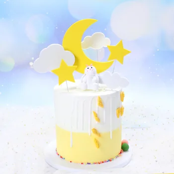 Топпер для торта в виде звезды, украшающий топперы для кексов, выбор для дня рождения, облака для мальчиков или девочек, украшение свадебной вечеринки, подарки для душа ребенка