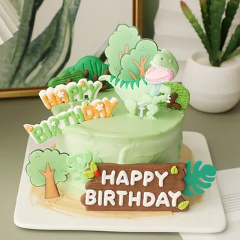 Украшение торта с динозавром, детские принадлежности для дня рождения динозавра, детский подарок, фигурка хищника тираннозавра для декора 
