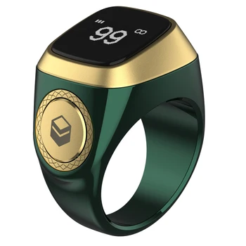 Умное кольцо-счетчик Тасбих для мусульман, Цифровое кольцо-Тасбих на 5 часов Молитвы (Зеленое)