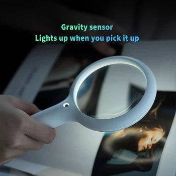 Умное Увеличительное стекло Xiaoda со светодиодной подсветкой, лупа, читающий Старик, Исследование детей на свежем воздухе, Домашняя жизнь, Защита глаз
