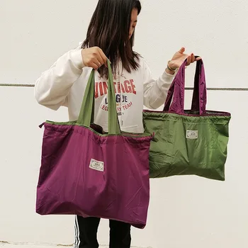 Экологичная складная сумка для покупок, многоразовая портативная сумка через плечо для путешествий, модная карманная сумка для хранения продуктов в супермаркете