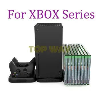 1 шт. вертикальная подставка для консоли Xbox Series X, зарядное устройство, стеллаж для хранения дисков, кронштейн, разветвитель ступицы с удлиненным основанием для крепления кабеля
