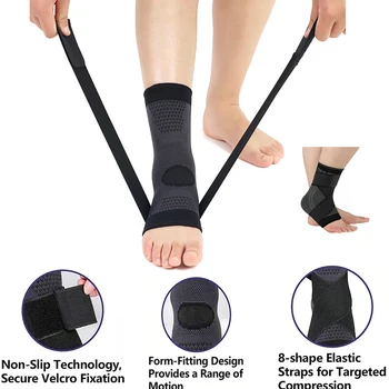 1 шт. Регулируемый спортивный бандаж для лодыжек, Компрессионный ремень, рукава Поддерживают Эластичный бинт 3D переплетения, Защитное снаряжение для ног, Тренажерный зал, Фитнес