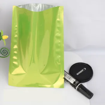 100 шт./лот 12x18 см Зеленый пакет из алюминиевой фольги - Алюминизирующая фольга пластиковый пакет термосвариваемая упаковка для хранения продуктов питания / чая цветные пакеты