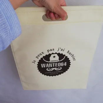 1000 шт./лот Рекламная многоразовая сумка на заказ из нетканого материала для покупок, подарков и персонализированных сумок с вырубной ручкой