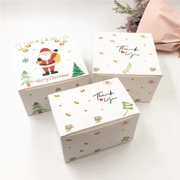 10шт Счастливого Рождества Коробка из Крафт-бумаги Подарочная Упаковка Коробки Конфет Рождественские Товары для детей