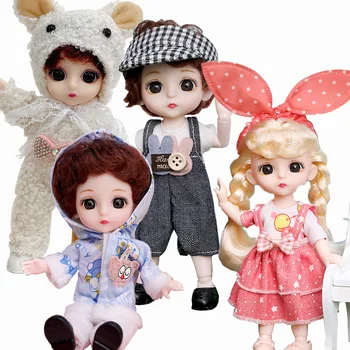 16-сантиметровая мини-кукла-имитатор с игрушечной одеждой, детская домашняя игра, красивые игрушки для девочек, 13 подарков на день рождения с переменными суставами