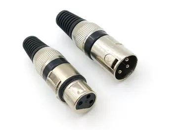 1ШТ 3-контактный XLR штекер/розетка Паяльный адаптер для микрофонного кабеля