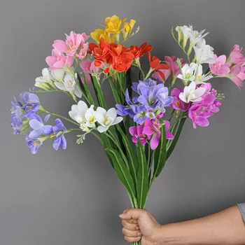 2-вилочный 3D искусственный цветок орхидеи Настоящее прикосновение Поддельный цветок для свадебной вечеринки Цветочные композиции Украшение домашнего фестиваля Цветок