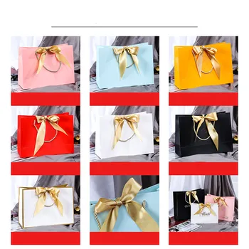 2021 Новые Картонные сумки, Бумажный подарочный пакет с лентой, ручка, Роскошная упаковка для свадебных подарков, Принадлежности для мероприятий Casamento Decor