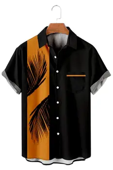 2022 Повседневная мужская рубашка с короткими рукавами, Гавайский мужской топ с 3D-цифровым принтом, Винтажная летняя уличная рубашка для мужчин и женщин