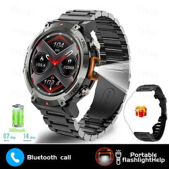 2023 Новые уличные смарт-часы для мужчин с фонариком Спортивный Фитнес-браслет для измерения артериального давления IP67 Водонепроницаемые смарт-часы для Android IOS
