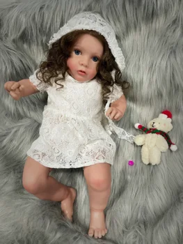 24-дюймовая Кукла-Реборн Малышка Мисси Огромного размера Принцесса с укоренившимися Длинными волосами Высококачественные Куклы для девочек с 3D-росписью кожи