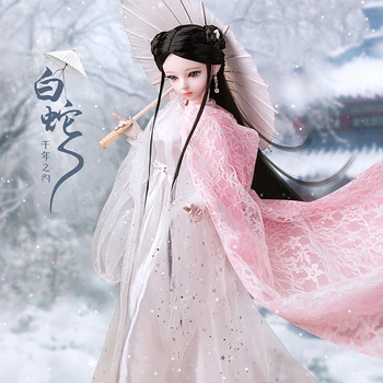 60 см Белая змея Bjd кукла 1/3 Полный набор ручной работы Большой шаровой шарнир Китайские костюмированные куклы Игрушки для девочек для детей