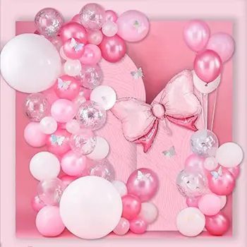 87 шт. Набор воздушных шаров с мультяшной бабочкой для девочек, украшения для вечеринки по случаю Дня рождения, раскрывающий пол, цветные воздушные шары, воздушный шар цвета Макарон