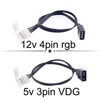 ARGB 5V 3Pin/12v 4pin RGB Strip Разъем Без пайки для MSI AUS ASRock AURA LED для ws2812b/5050 3528 rgb strip light