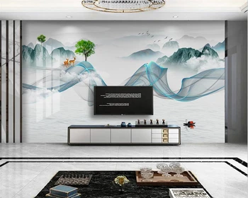 beibehang Custom новый современный минималистичный абстрактный чернильный пейзаж дымовая линия фон обои обои для домашнего декора