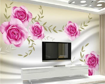 beibehang High interior трехмерная шелковая ткань papel de parede 3d обои цветок стерео ТВ фон живопись обои