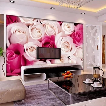 beibehang Пользовательские обои 3d фотообои на весь экран розовый фон стены гостиной спальни обои для домашнего декора обои