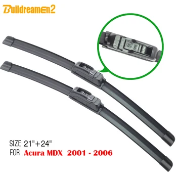 Buildreamen2 Для Acura MDX 2001-2006 Мягкая резиновая щетка стеклоочистителя для автомобиля без кронштейна 1 пара