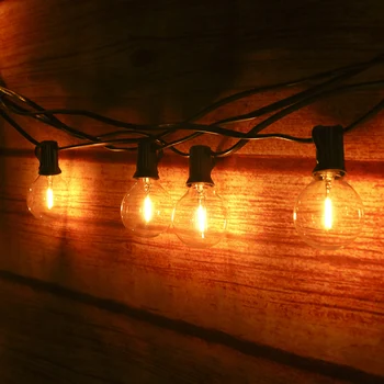 G40 Светодиодная Лампа Fairy String Light AC 220V-240V 21.33ft E12 База Водонепроницаемая для Патио Сад На Заднем дворе Рождество 2700k Теплый Белый