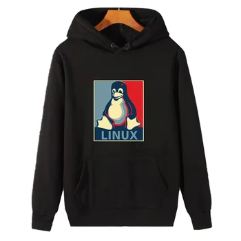 Linux плакат с изображением смокинга и пингвина, толстовки с капюшоном, зимний хлопковый толстый свитер, толстовка с капюшоном, флисовая толстовка с капюшоном, мужские толстовки с капюшоном