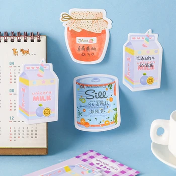 Lytwtw's Cute Kawaii Sticky Notes Memo Pad, молочные канцелярские принадлежности, канцелярские школьные принадлежности, наклейка, закладка, украшение, Соломка