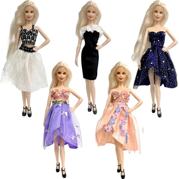 NK Горячая распродажа, 5 комплектов, модное красивое платье принцессы, повседневная одежда, Благородная Повседневная юбка для Барби, аксессуары, Кукла, подарок для девочки