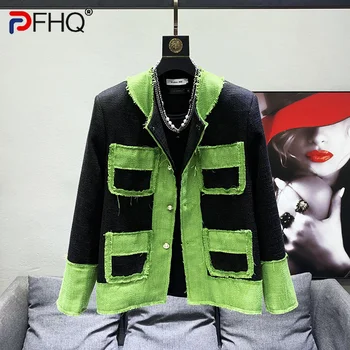 PFHQ 2023, Модные контрастные весенние мужские куртки, Высококачественный нишевый дизайн, мужская корейская накладка на плечо, оригинальное пальто