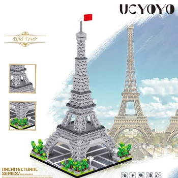 UCYOYO DIY Игрушки для детей Подарок 3585шт Модель мировой архитектуры Строительные блоки Париж Эйфелева Башня Алмазная микроконструкция