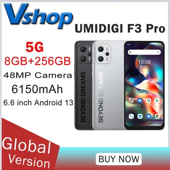 UMIDIGI F3 Pro 5G Смартфон 8 ГБ 256 ГБ 6,6 дюймов Android 13 48 Мп Камера 6150 мАч Батарея Dimensity 700 OTG NFC Сотовый Телефон