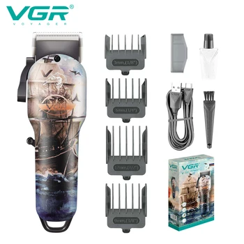 VGR Машинка Для Стрижки Волос, Триммер для Мужчин, Машинка Для Стрижки Волос, Профессиональный Триммер Для Парикмахера, Беспроводной Перезаряжаемый Регулируемый V-690