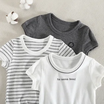 VIDMID 2023, летняя одежда для детей, мальчиков, младенцев, белые футболки с короткими рукавами 1007 18