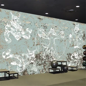 wellyu Пользовательские крупномасштабные фрески 3d обои спортивный оборотень тренажерный зал инструменты фон обои для стен papel de parede