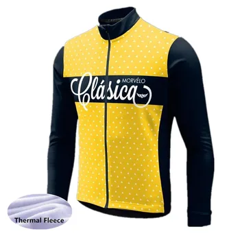 Велосипедная трикотажная куртка с длинным рукавом pro Ropa ciclismo Велосипедная одежда Велосипедная одежда maillot Morvelo Winter Thermal Fleece Mens 2018