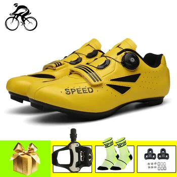 Велосипедные кроссовки, дышащая мужская обувь для шоссейного велосипеда, Светоотражающая, самоблокирующаяся, профессиональная обувь для гоночных велосипедов Sapatilha Ciclismo