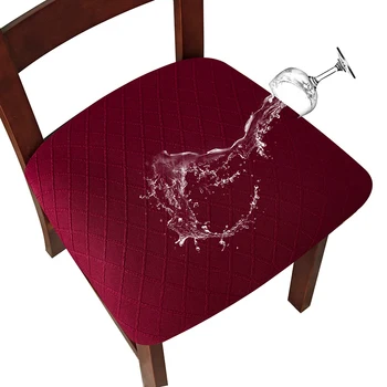 Водонепроницаемый эластичный чехол для сиденья стула, прочные жаккардовые чехлы для стульев, съемный чехол для столовой, банкетной кухни